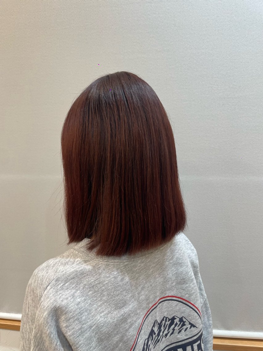 ミディアム カラー ボルドーカラー オレンジ レッドカラー トリートメント ヘアカラー 千葉 美咲のヘアスタイル