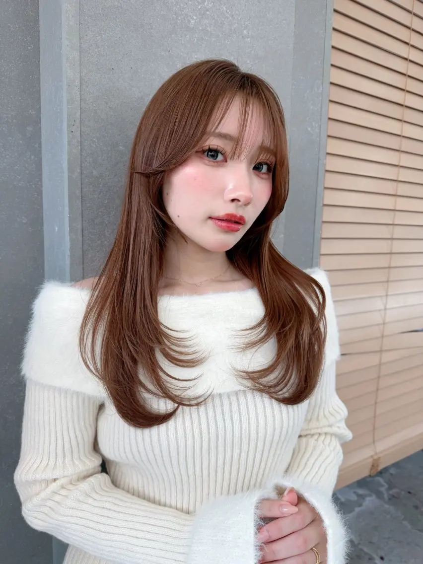 ミディアム カット ヘアカラー トリートメント 久米 春輝のヘアスタイル