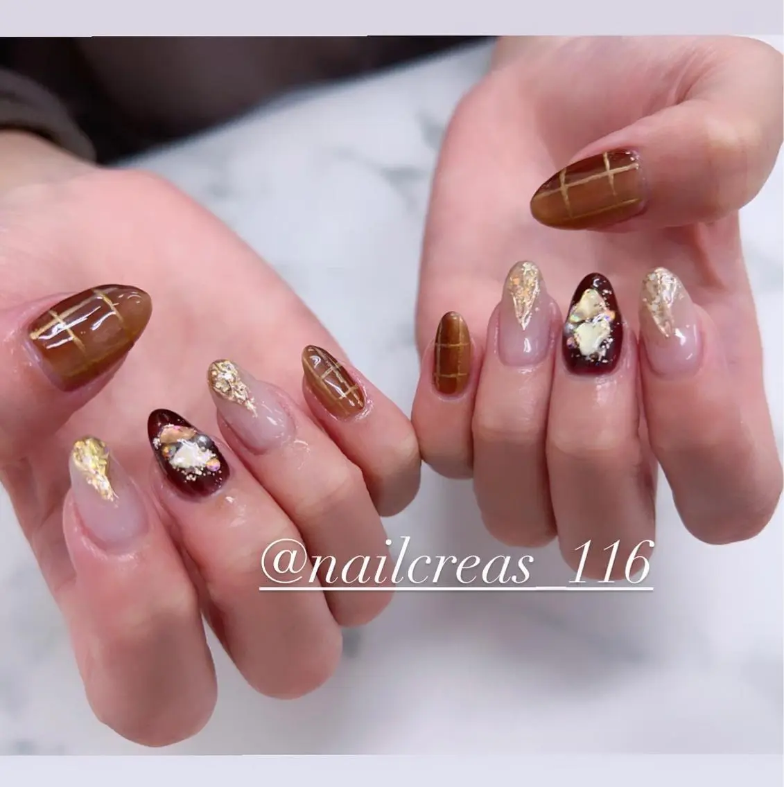 ネイル ミラーネイル ニュアンスネイル ハンドネイル NAIL CREAs ネイルクレアズのネイルデザイン