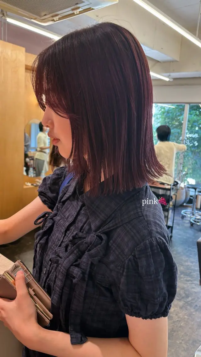 ミディアム カラー ラベンダーカラー ラベンダーピンク ピンクカラー カット ヘアカラー 西山 紗耶香🪽 透明感カラー/ボブのヘアスタイル