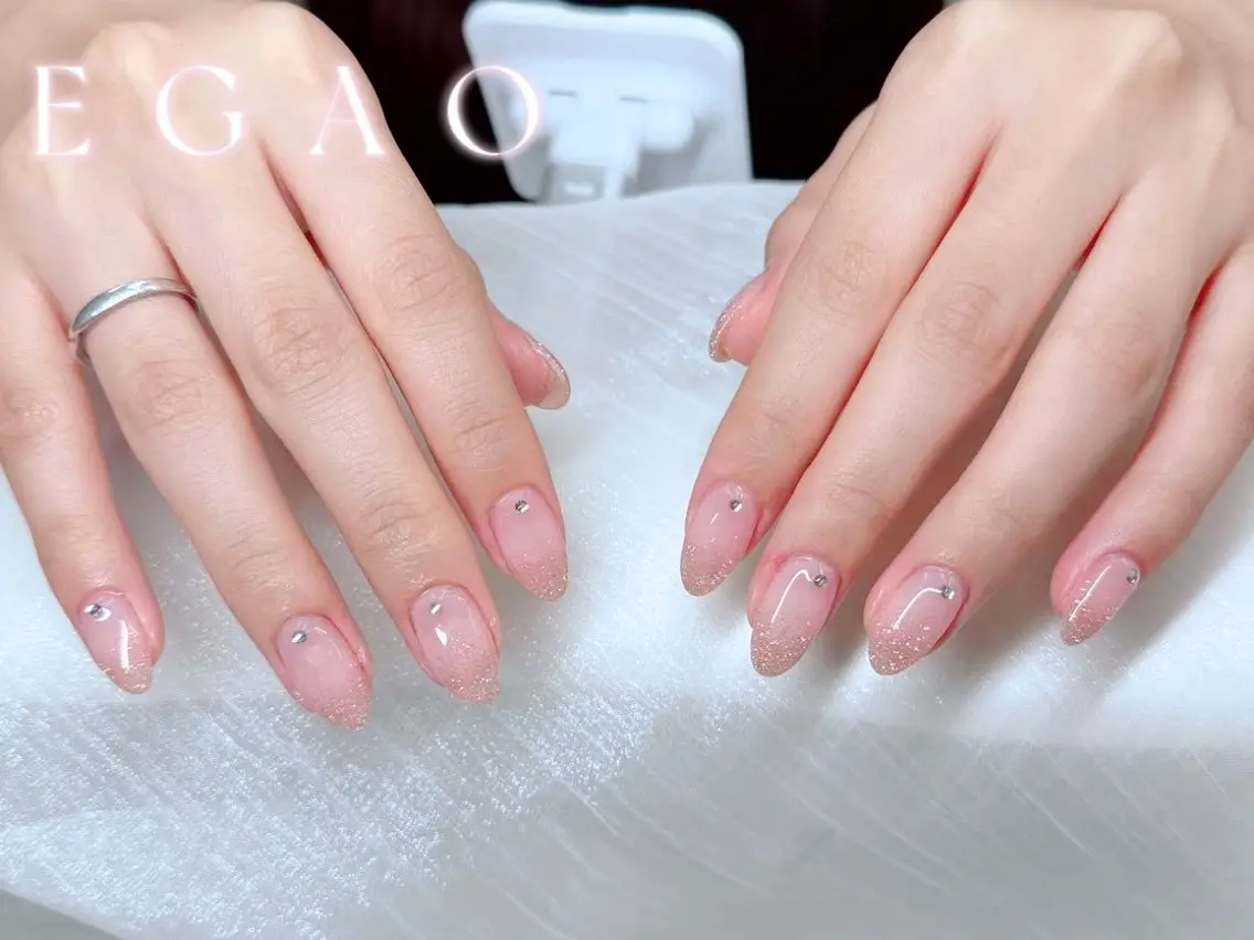 ネイル 長さ出し ジェルネイル 韓国ネイル マグネットネイル 持ち込み ハンドネイル EGAO NAIL 錦糸町店のネイルデザイン