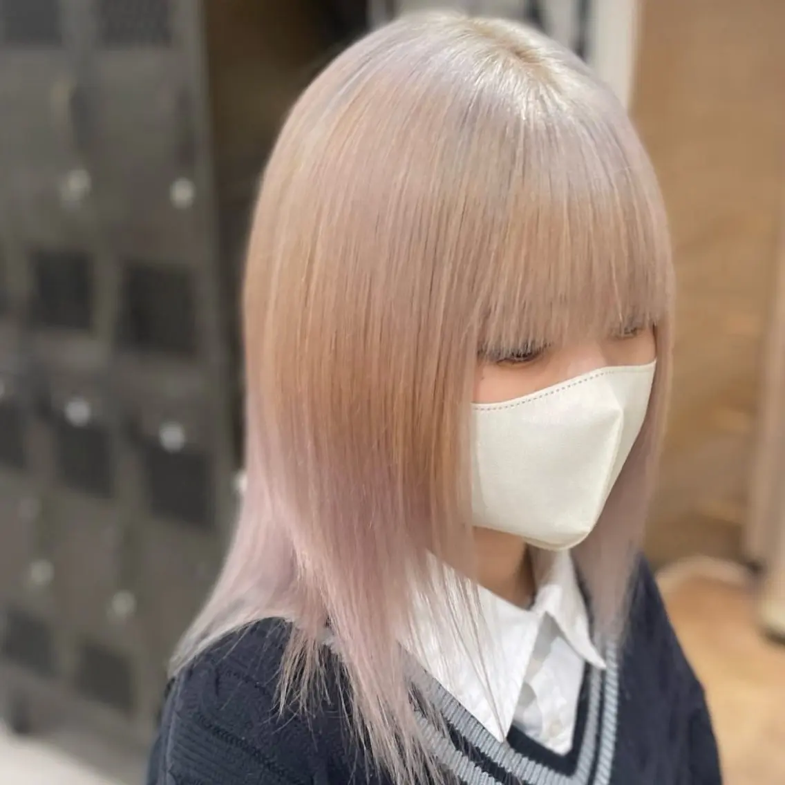ミディアム ヘアカラー トリートメント ルナ🫐縮毛矯正 🫐髪質改善のヘアスタイル