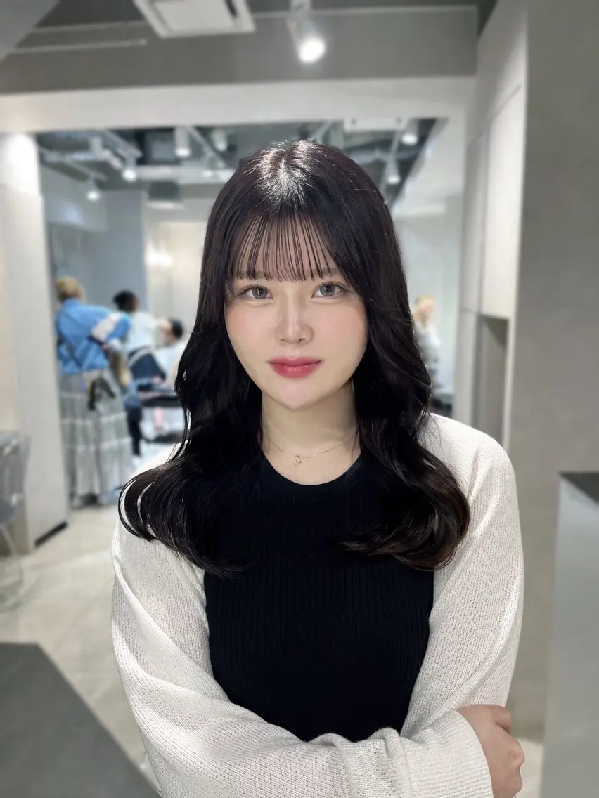 セミロング カラー 透明感カラー グレージュ くびれヘア 韓国レイヤー×モテ髪 /MITSUKI🤍のヘアスタイル
