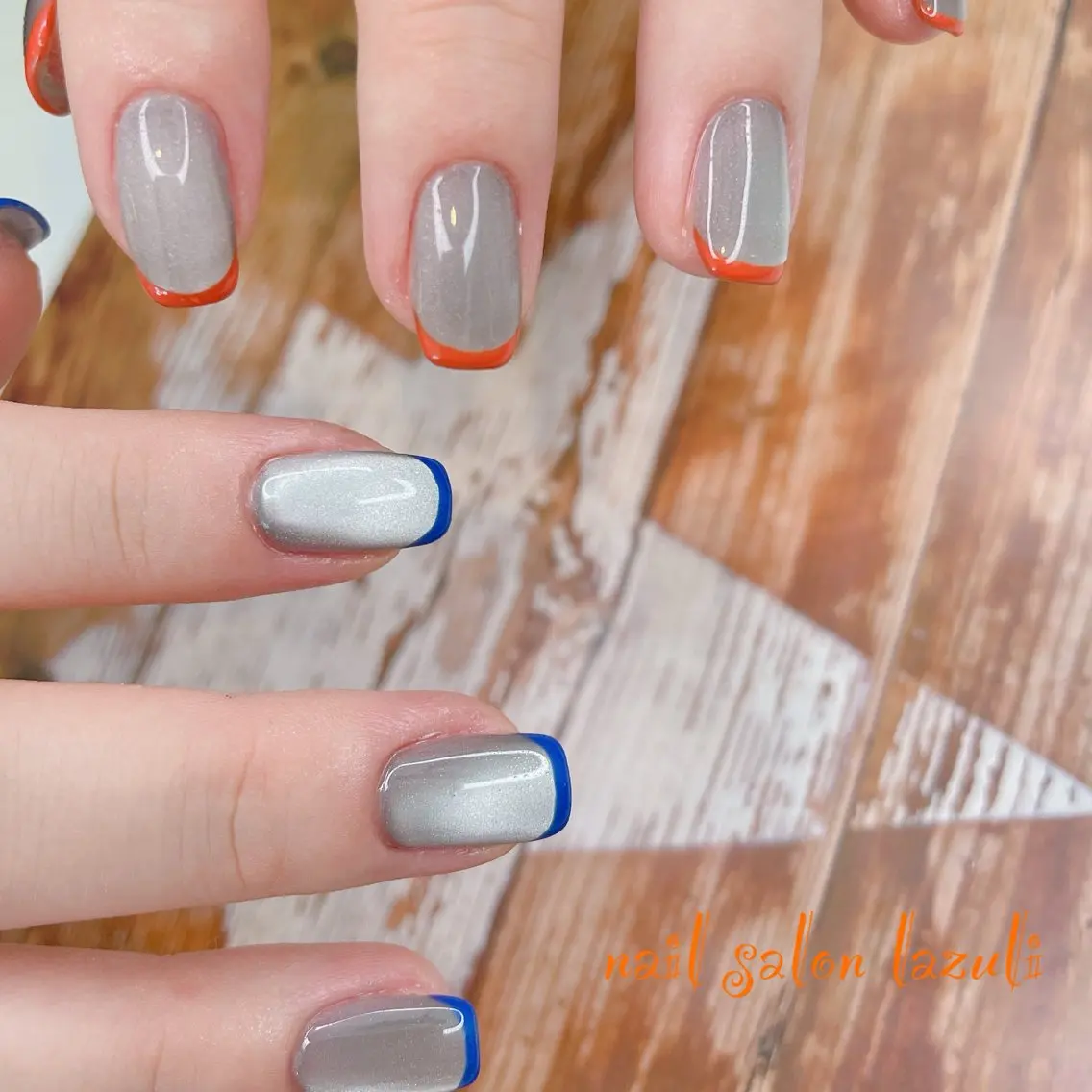 ネイル フレンチネイル マグネットネイル ハンドネイル nail salon lazuliのネイルデザイン