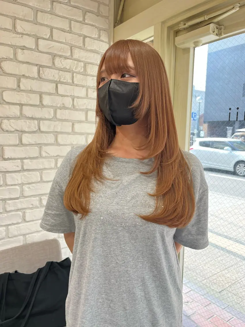 ロング カラー ヘアカラー トリートメント ミジュ/ ショートモデル募集のヘアスタイル