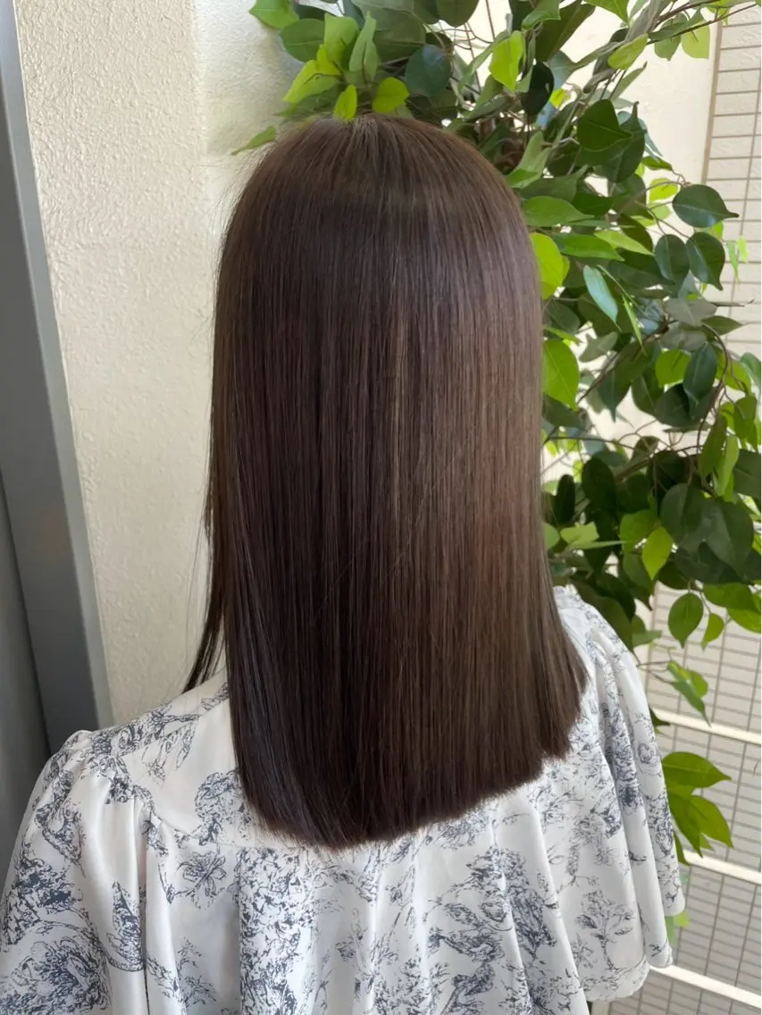 カット＋髪質改善inケアカラー(白髪染め可）+2stepTrの写真