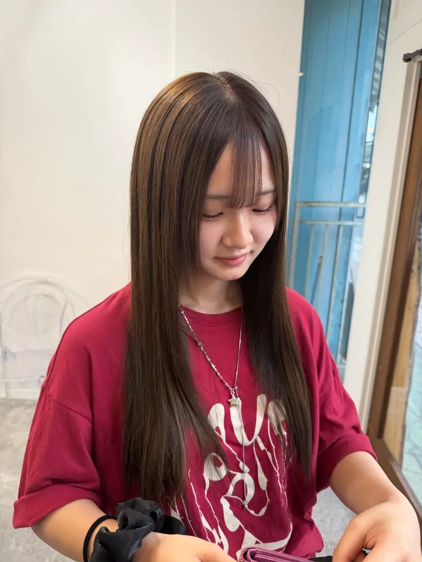 ロング カラー トリートメント ヘアカラー トリートメント 金澤 希空のヘアスタイル