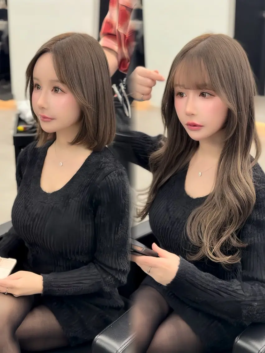 ロング カラー シールエクステ ブリーチ ダブルカラー ハイトーンカラー ブリーチなしカラー カット ヘアカラー エクステ エクステの神様 ▫️原島ユウヤ▫️のヘアスタイル