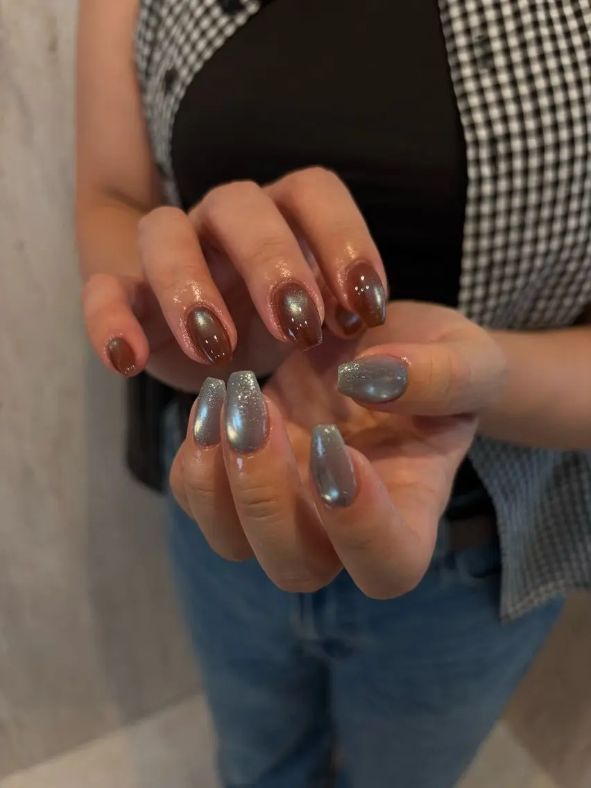 ネイル フレンチネイル マグネットネイル 持ち込み ニュアンスネイル ワンカラーネイル ハンドネイル LINEA.nail 代官山のネイルデザイン