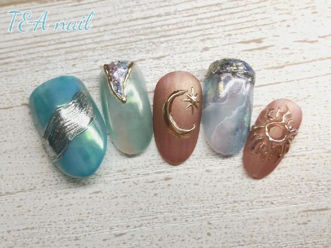 ミディアム ネイル ニュアンスネイル スカルプネイル T&A nailのネイルデザイン