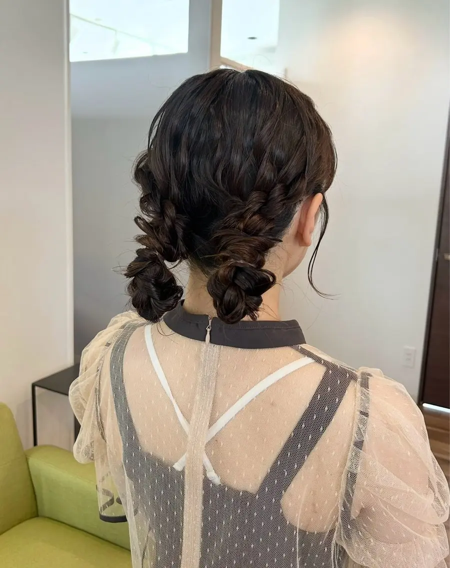 セミロング ヘアアレンジ ヘアセット Hanon 掛水　美桜のヘアスタイル