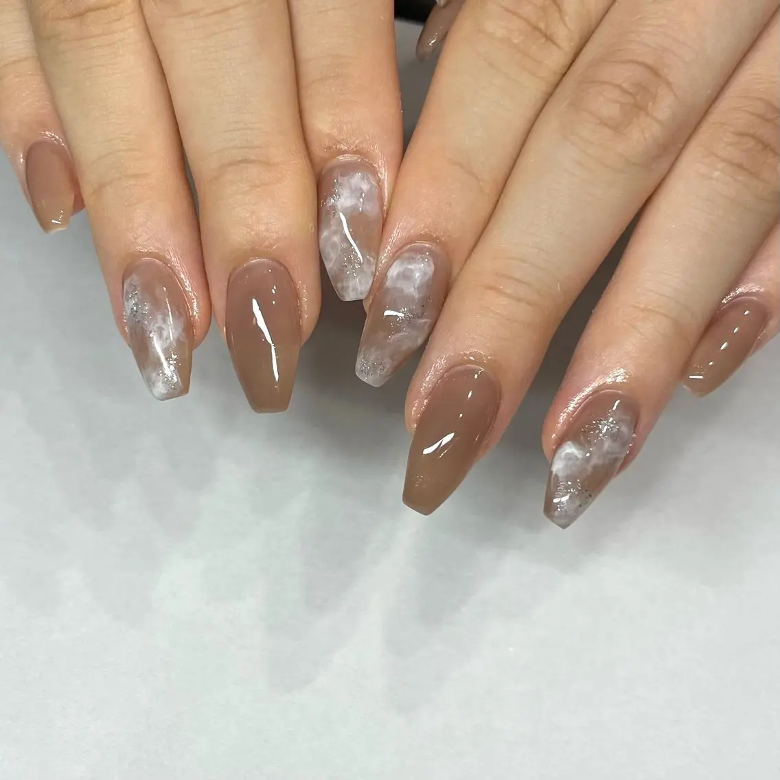ネイル 大理石ネイル(マーブル) Salon attrait 大石のネイルデザイン