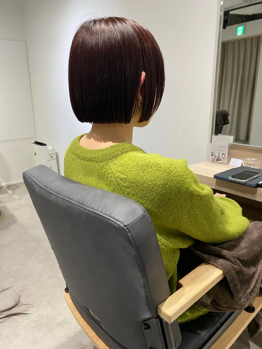 ショート ボブ カット ヘアカラー トリートメント 東田 恋のヘアスタイル
