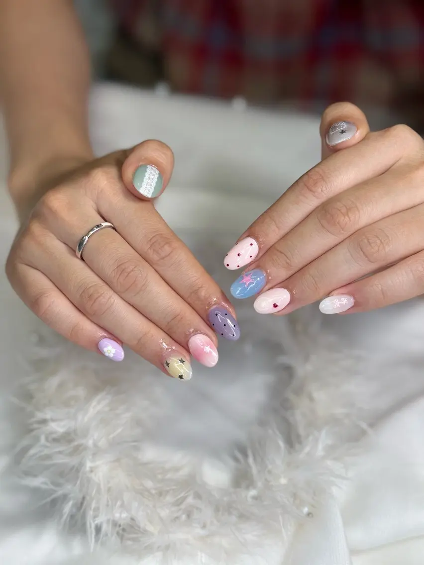 セミロング ハンドネイル Bibi nail Osakaのネイルデザイン