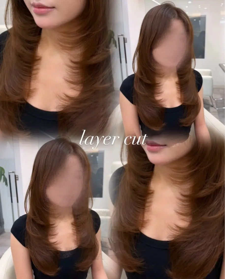 セミロング カラー レイヤーカット 小顔カット カット ヘアカラー トリートメント 渋谷髪質改善/ レイヤー/結華🩶のヘアスタイル