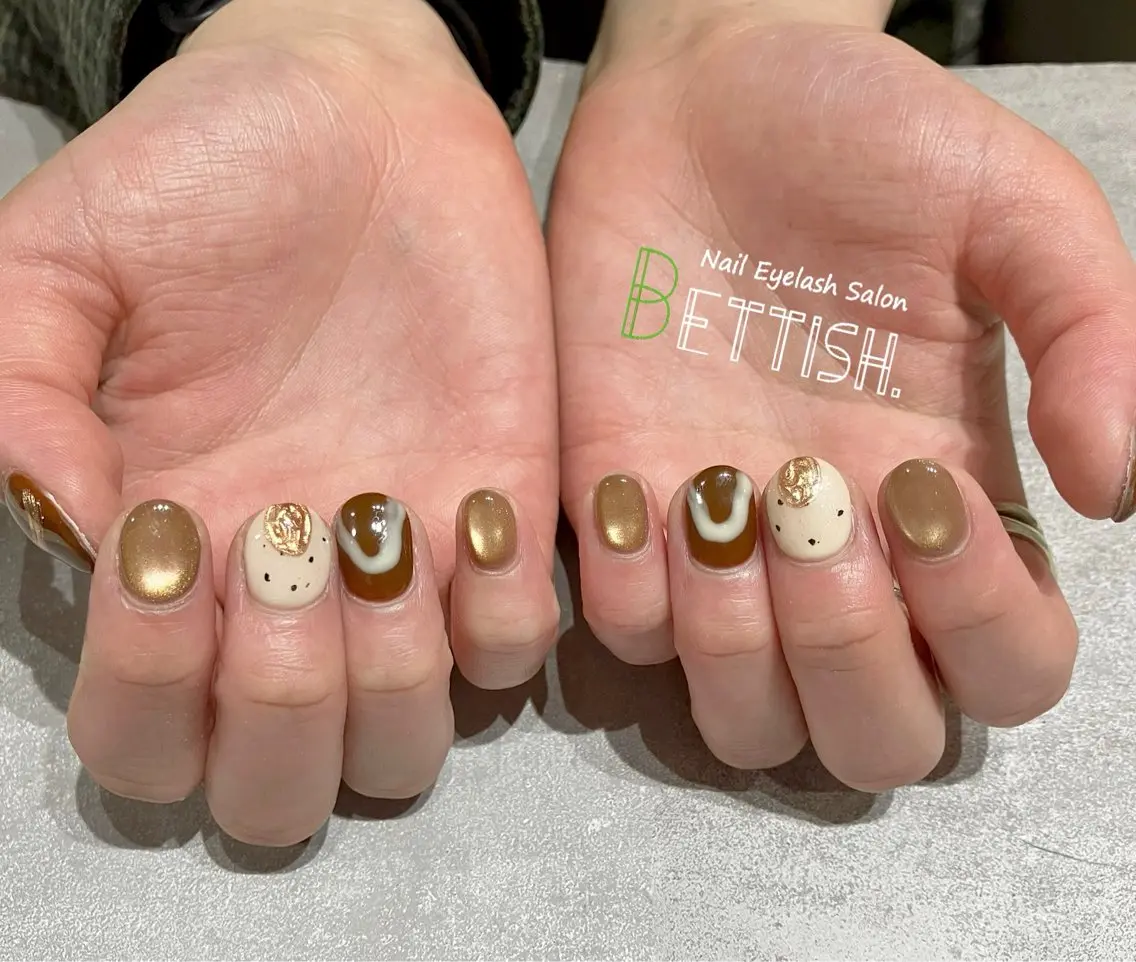 ネイル ブラウン BETTISH. KUMIKO☺︎︎のネイルデザイン