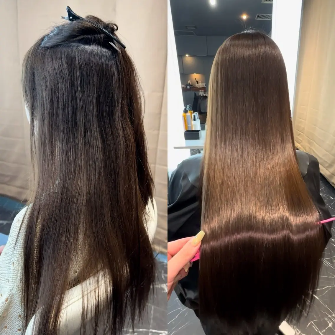 ロング 縮毛矯正 トリートメント 酸性ストレート 髪質改善大槻勇樹のヘアスタイル