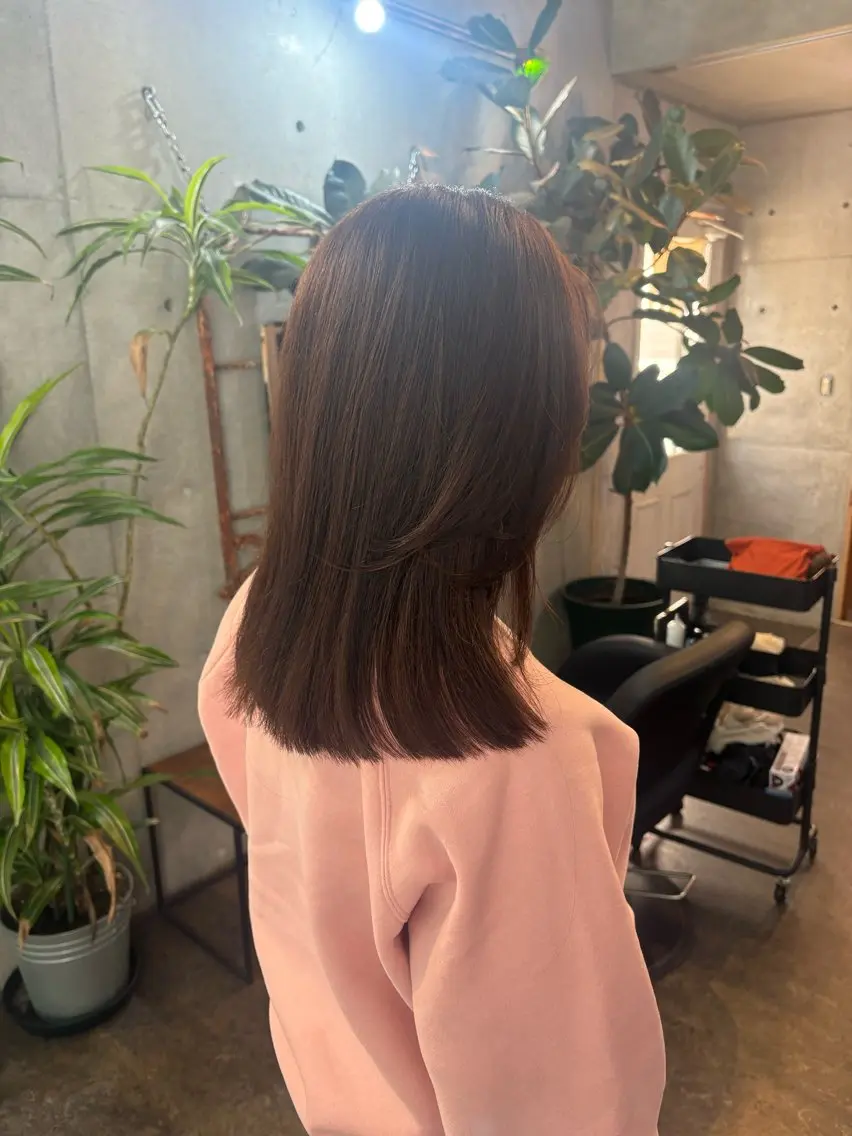 ミディアム カット ヘアカラー トリートメント モリモト サナのヘアスタイル