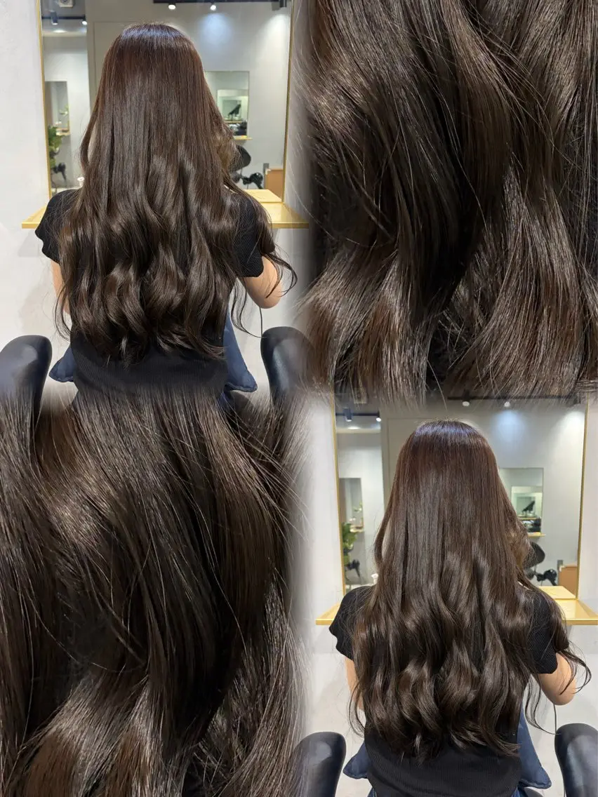 ロング カラー ヘアカラー トリートメント ヘッドスパ ヘアセット nanako/表参道 /透明感カラーのヘアスタイル