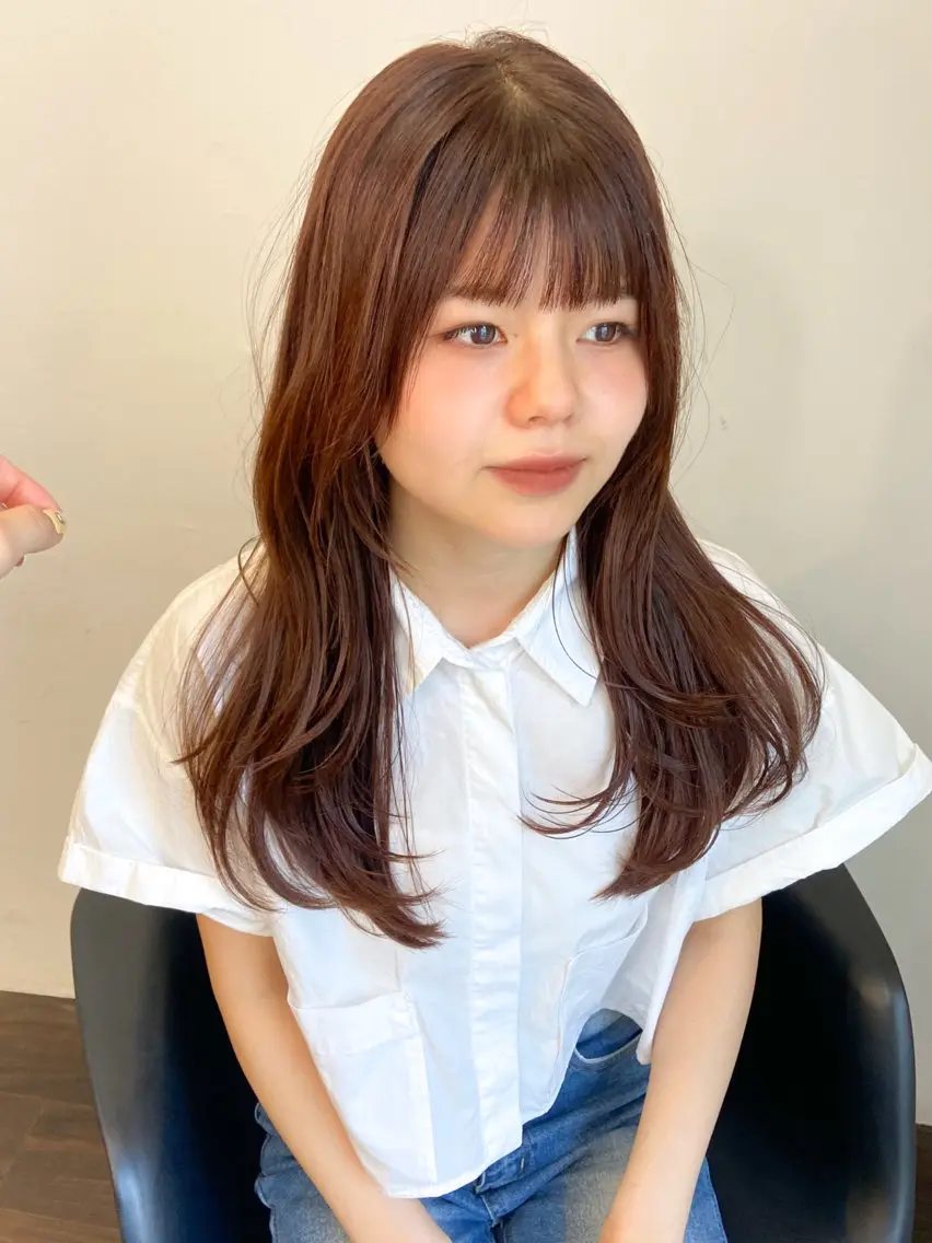 ミディアム カラー パーマ ヘアアレンジ ミディアムレイヤー ブラウンカラー レイヤーカット 似合わせカット ニュアンスパーマ 🌼似合わせのプロ 心斎橋/rena🌼のマツエク・マツパデザイン