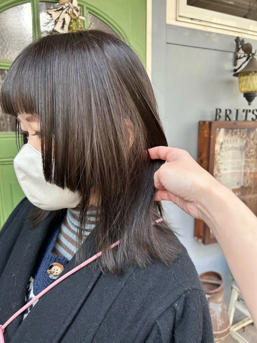ミディアム カラー カット ヘアカラー トリートメント ヘッドスパ 清水千優/パーマ/ メンズパーマのヘアスタイル