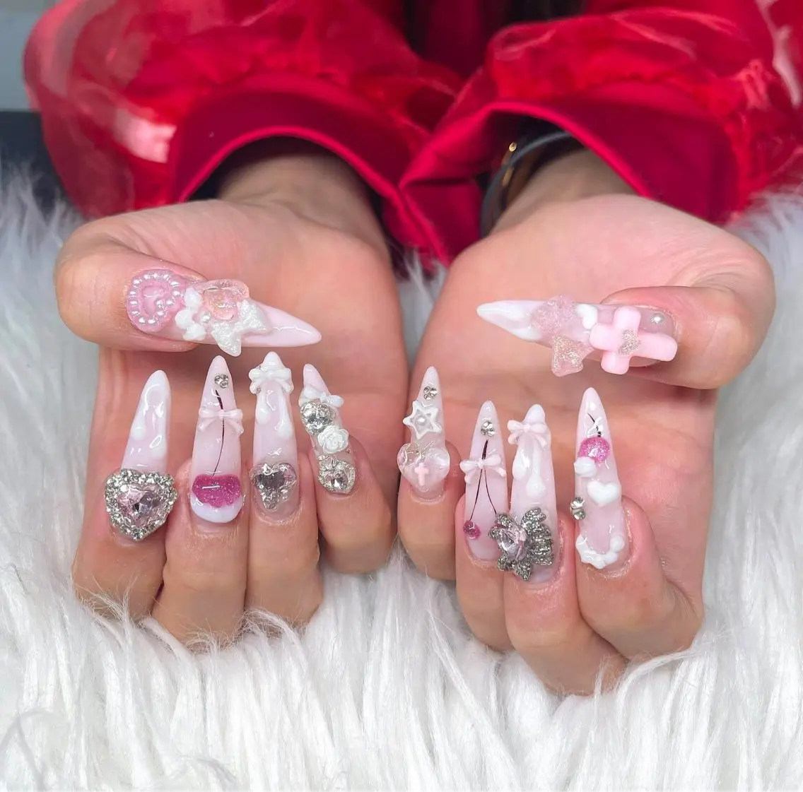 ネイル 長さ出し グラデーション 卒業式 キラキラネイル マグネットネイル Lee Nailsのネイルデザイン