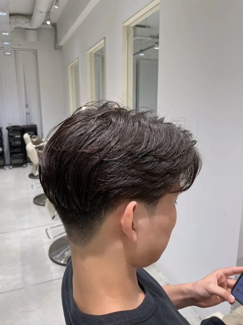ショート パーマ メンズ ブリ—チ🎨パ—マ 🌿表参道ちえ🌿のヘアスタイル