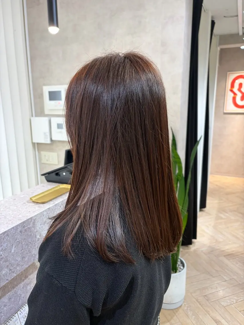 セミロング カラー ブラウンカラー ヘアカラー 透明感 艶カラー/ 村田 橙のヘアスタイル