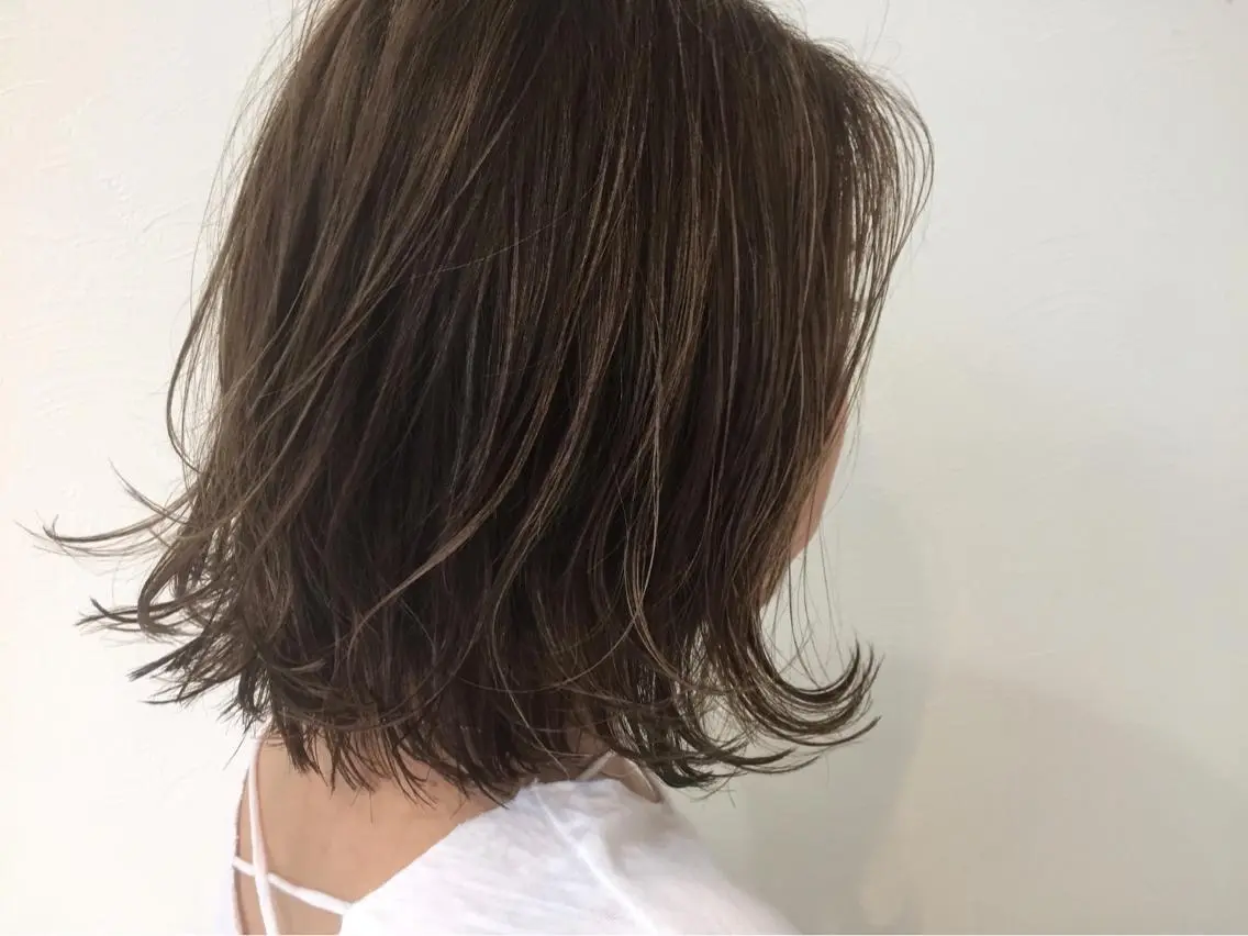 ミディアム ボブ 外ハネヘア Life salon SAKURAのヘアスタイル