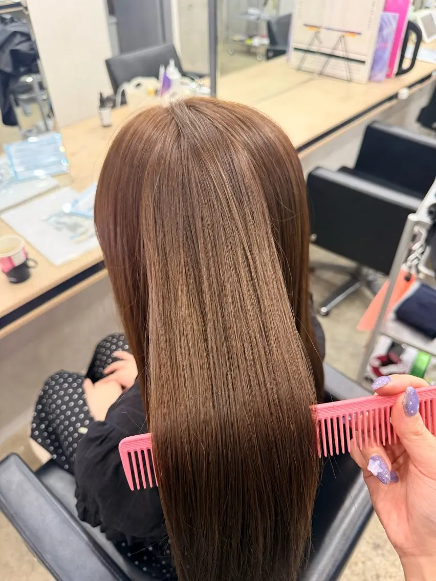 ロング カット ヘアカラー トリートメント ʚNANAɞブリーチ カラー/透明感/赤羽のヘアスタイル