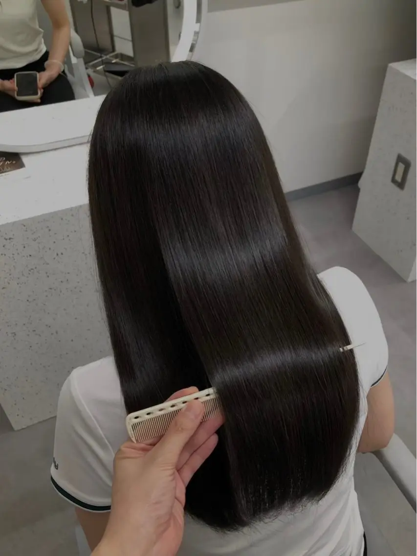 ロング 縮毛矯正 山口 姫愛のヘアスタイル