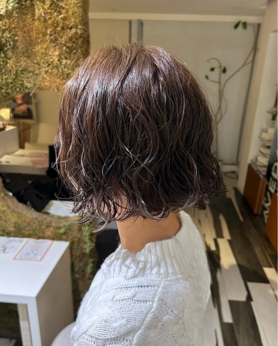 ミディアム パーマ カット パーマ 岸 奈々香のヘアスタイル