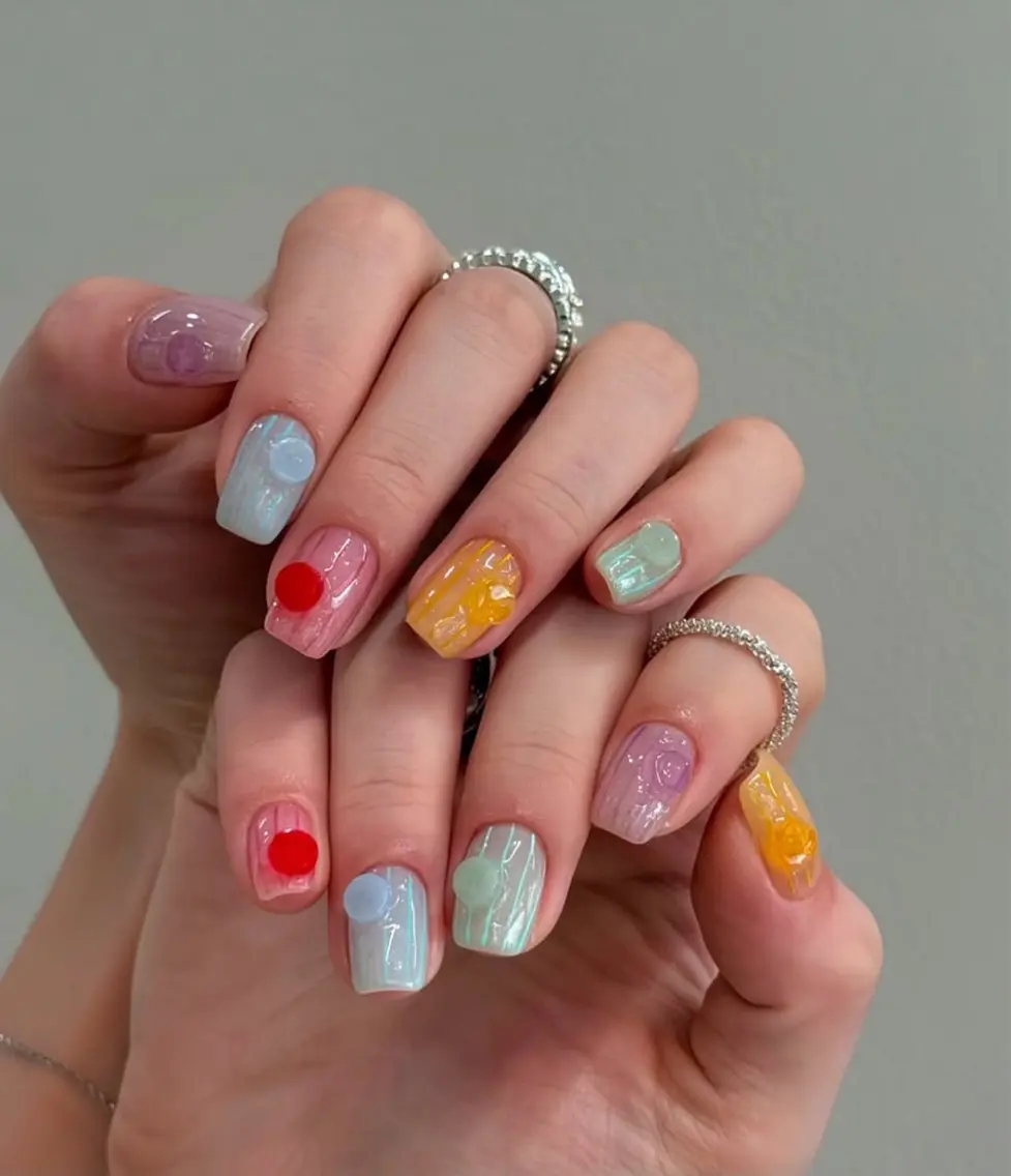 ネイル チークネイル ドット フレンチネイル グラデーション 韓国ネイル ハンドネイル Minette nailrinrinのネイルデザイン