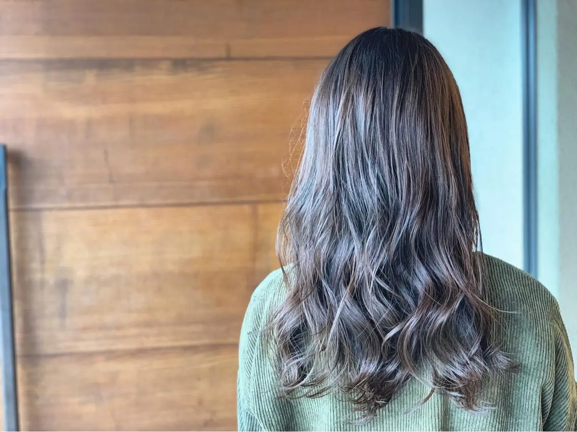 ロング カラー 縮毛矯正 トリートメント IORI #韓国ヘア#髪質改善のヘアスタイル
