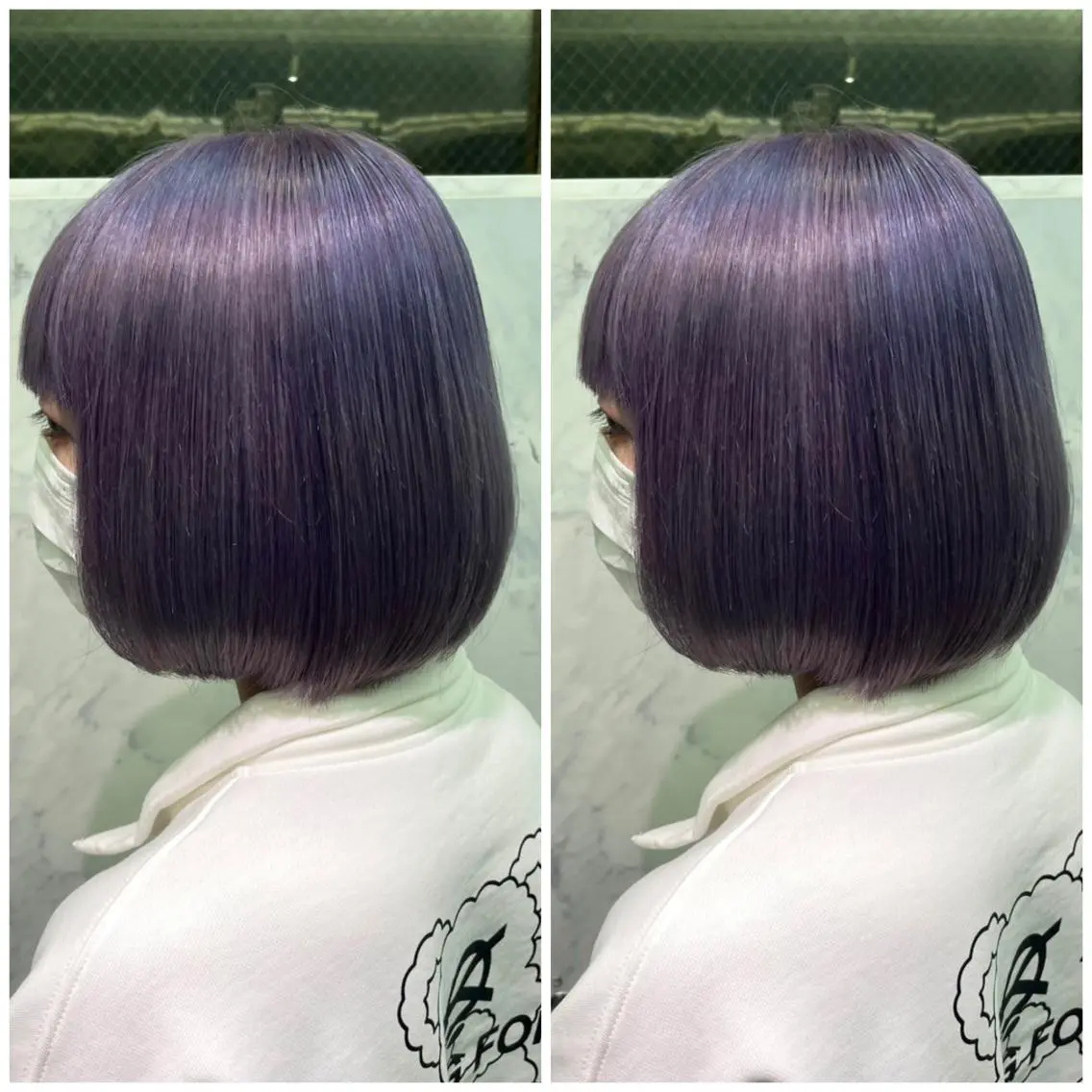 ショート パープルカラー ヘアカラー トリートメント 🦋プルエクステ ARISA🦋のヘアスタイル