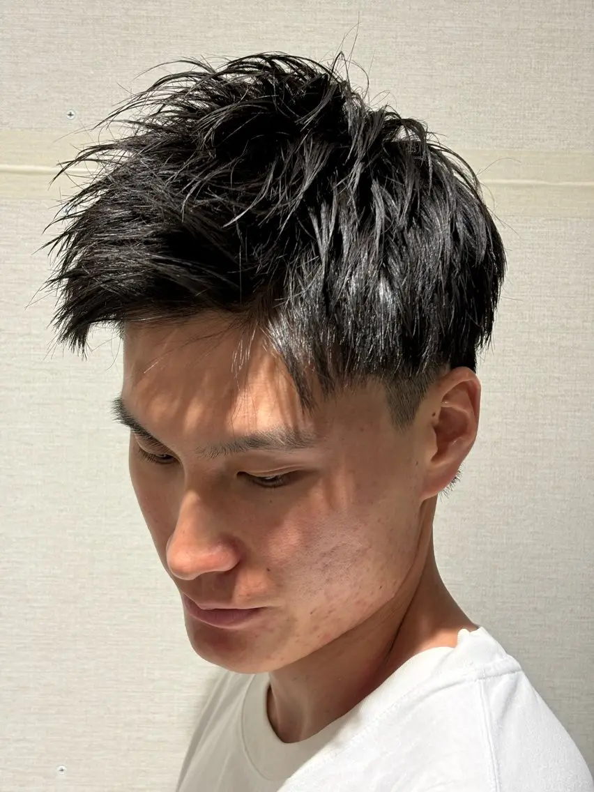 ショート メンズ ビジネス ショートヘア まなべ あいりのヘアスタイル