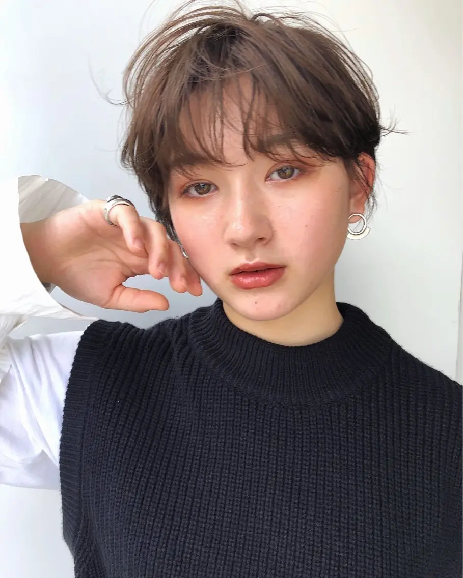 ショート カラー ブラウンカラー ショートヘア カット ヘアカラー トリートメント 村上雅人 ナチュラルモードのヘアスタイル