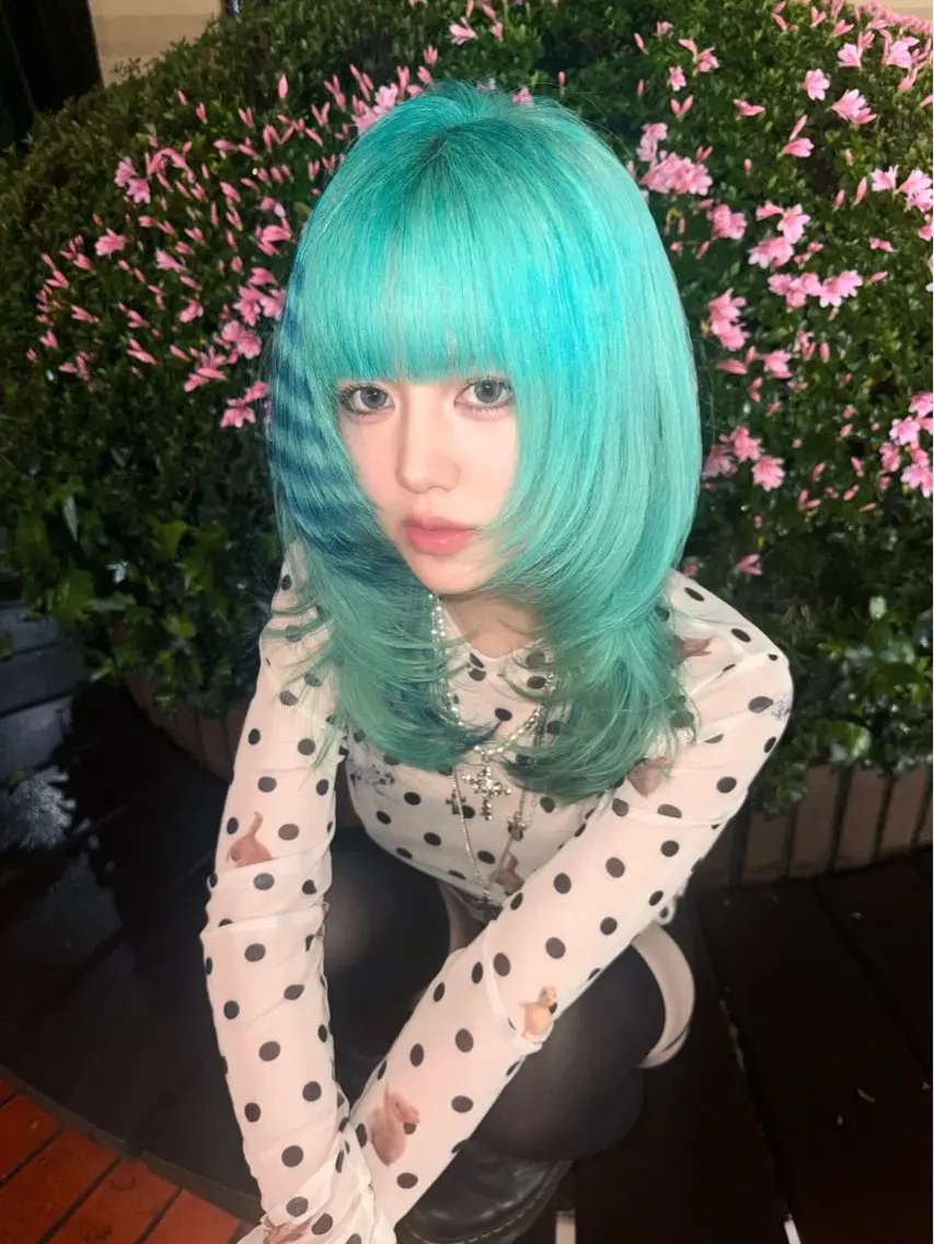 ロング カラー ヘアカラー トリートメント ヘアセット HARUNA/原宿/ デザイン/カットのヘアスタイル