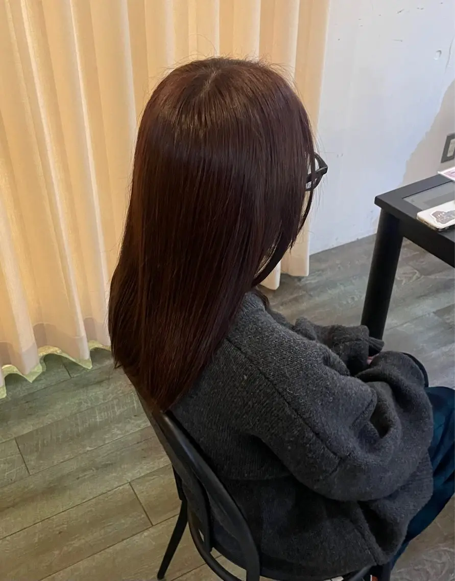 ロング カラー レッドカラー モテるブラウンカラー の達人Tomoyaのヘアスタイル