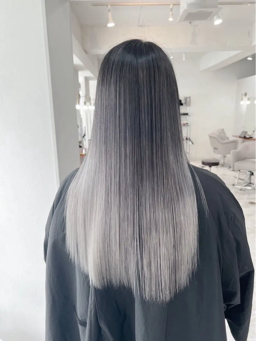 ロング カラー バレイヤージュ シルバー ホワイトシルバー レイヤーカット 指名数No.1 /NAOYAのヘアスタイル