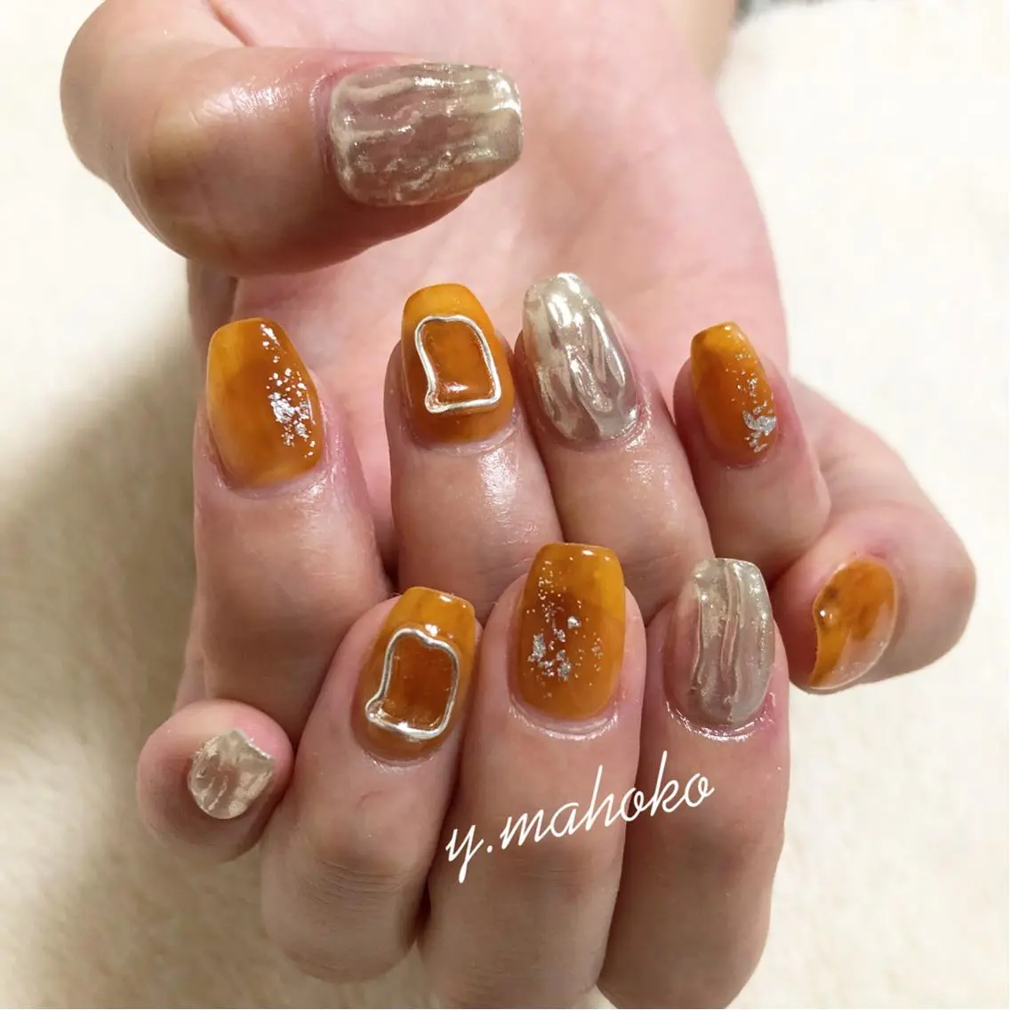 ネイル ハンドネイル パラジェル有/ 長さだし/mahoのネイルデザイン