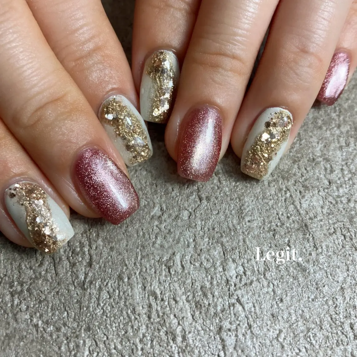 ネイル アートネイル マグネットネイル ニュアンスネイル Legit nail salonのネイルデザイン