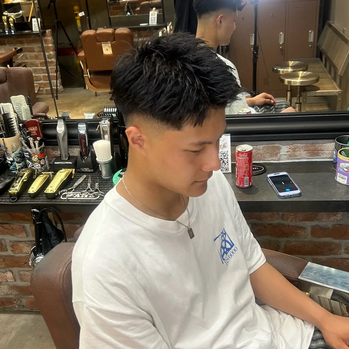 ショート メンズ フェードカット スキンフェード カット 💈針金パーマ/ ソフトアフロ💈望愛のヘアスタイル