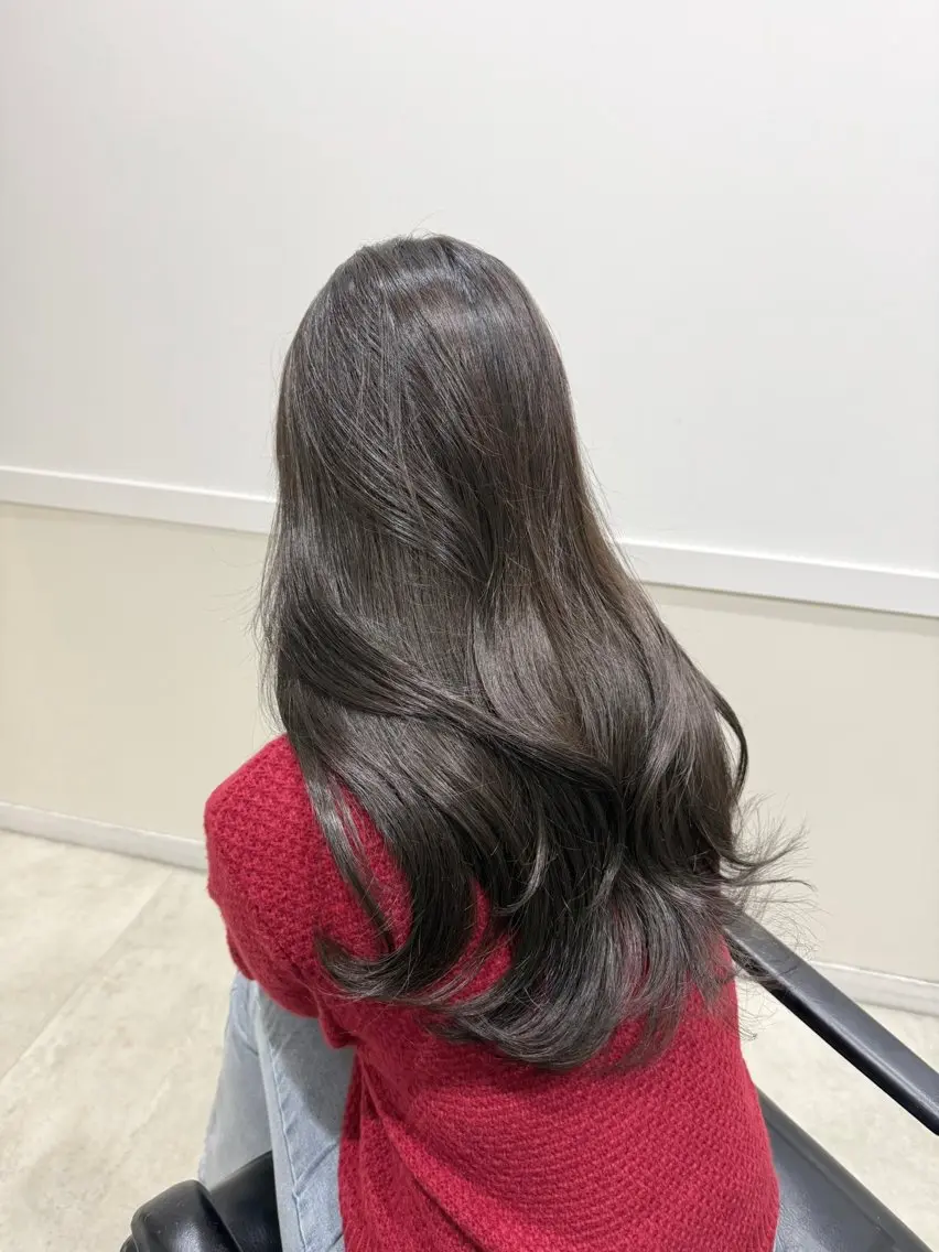 ロング カット ヘアカラー トリートメント ヘアセット 上品＆韓国風 🥀海心🥀のヘアスタイル