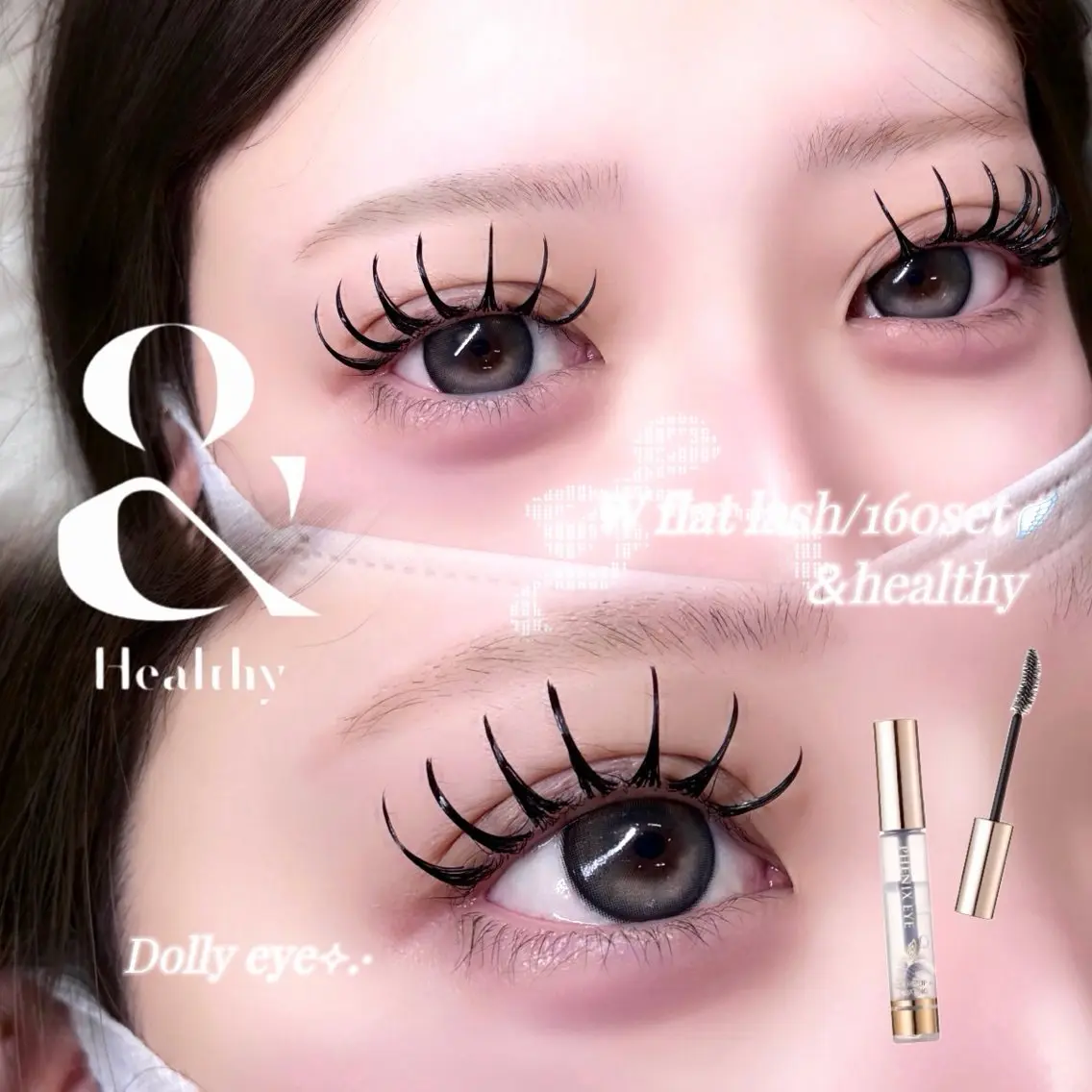 🩶&Healthy🩶【下がりまつ毛改善⟡.·】ダブルフラット80束+まつ毛パーマ🫧の写真