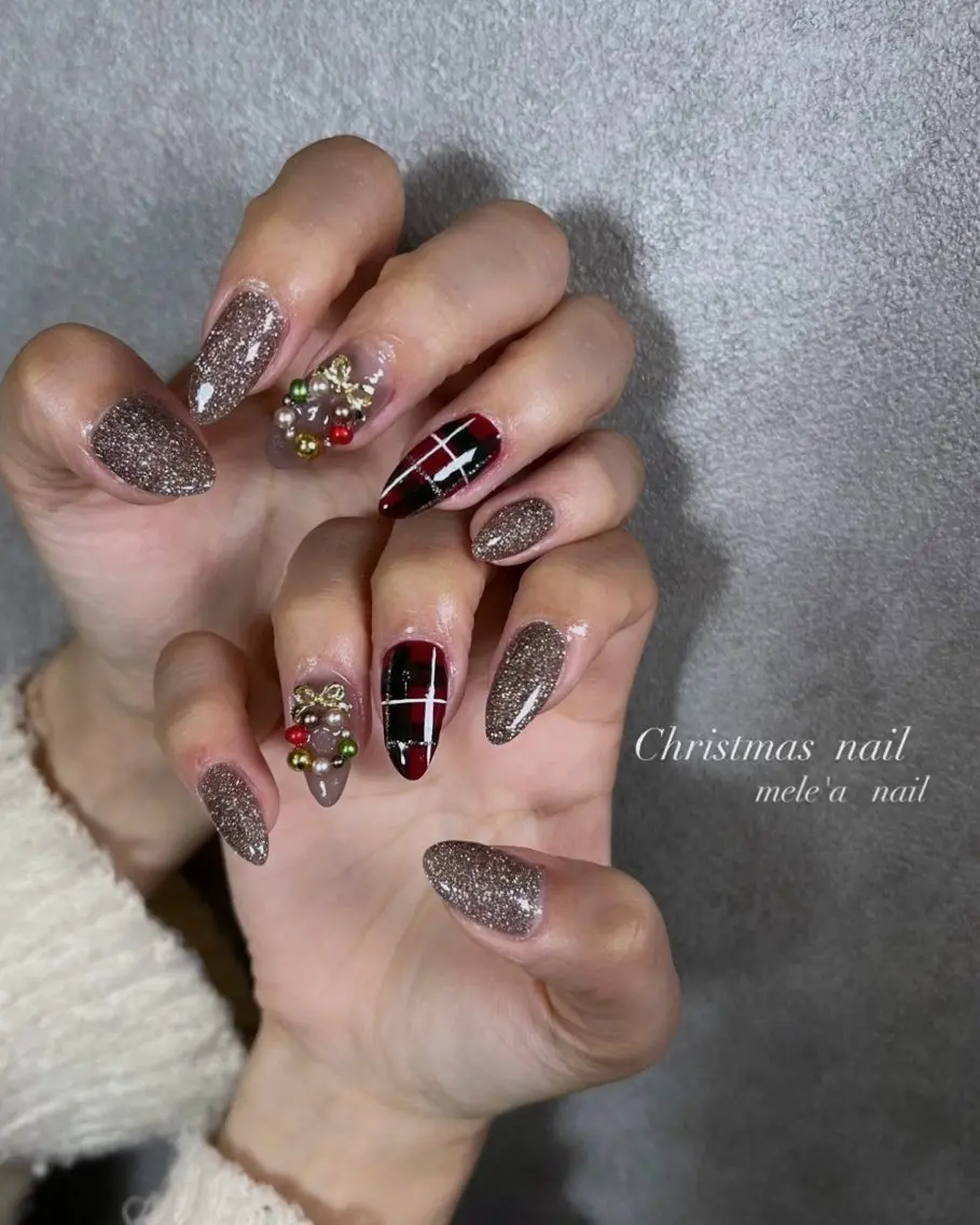 ネイル フラッシュネイル 冬ネイル クリスマス miho meléanailのネイルデザイン