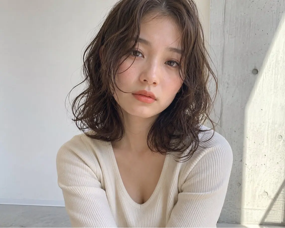 ミディアム パーマ カット パーマ トリートメント ボブパーマ/縮毛矯正 /かわいい/せき🫧のヘアスタイル