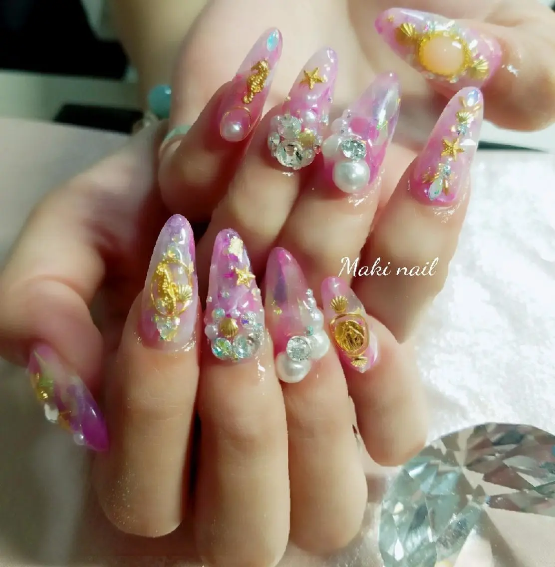 ネイル スカルプネイル ･:*+.✳︎˚✧₊ MAKI NAILのネイルデザイン