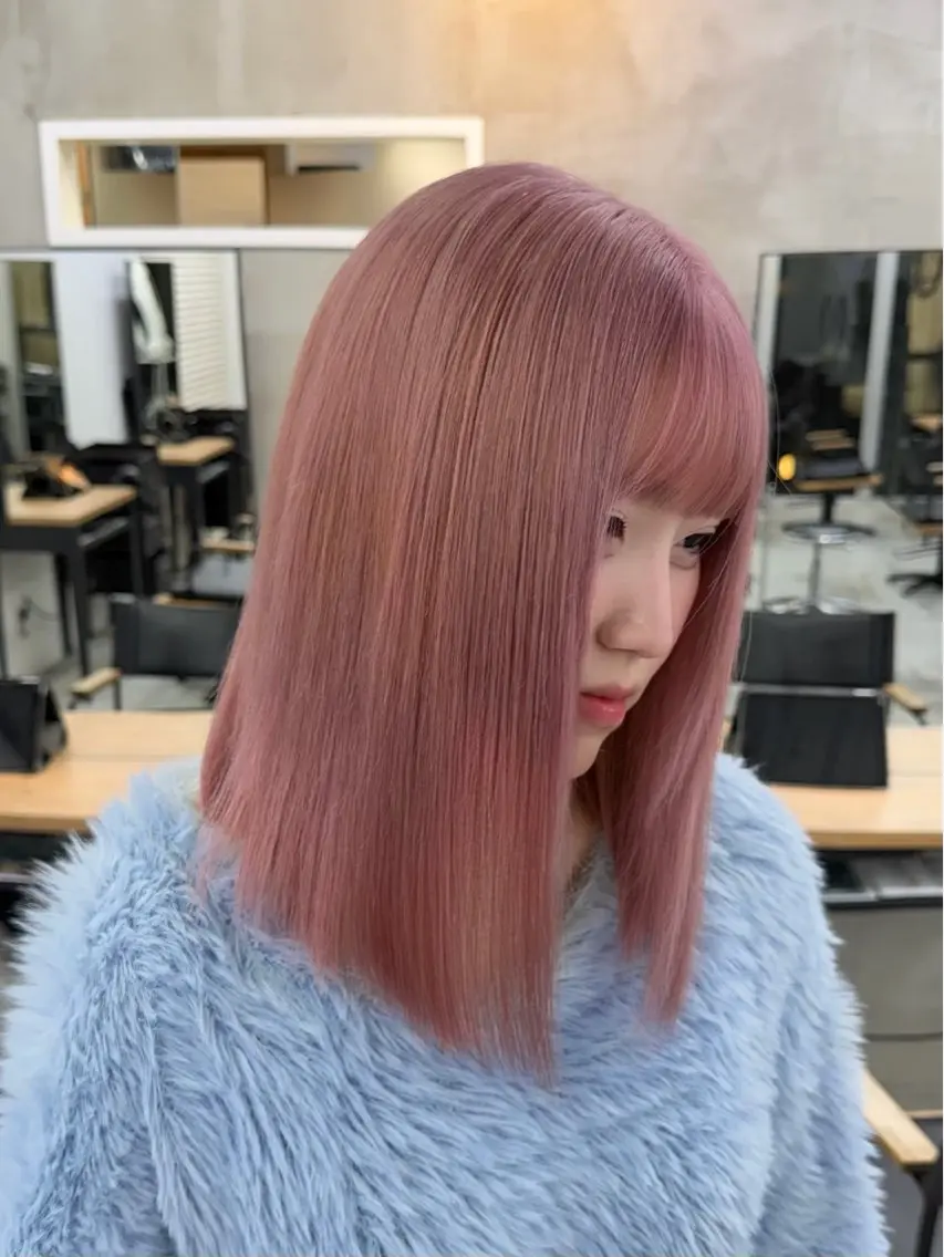 カラー ヘアカラー 🎀 のえか/ハイ トーン/ピンク🤍のヘアスタイル
