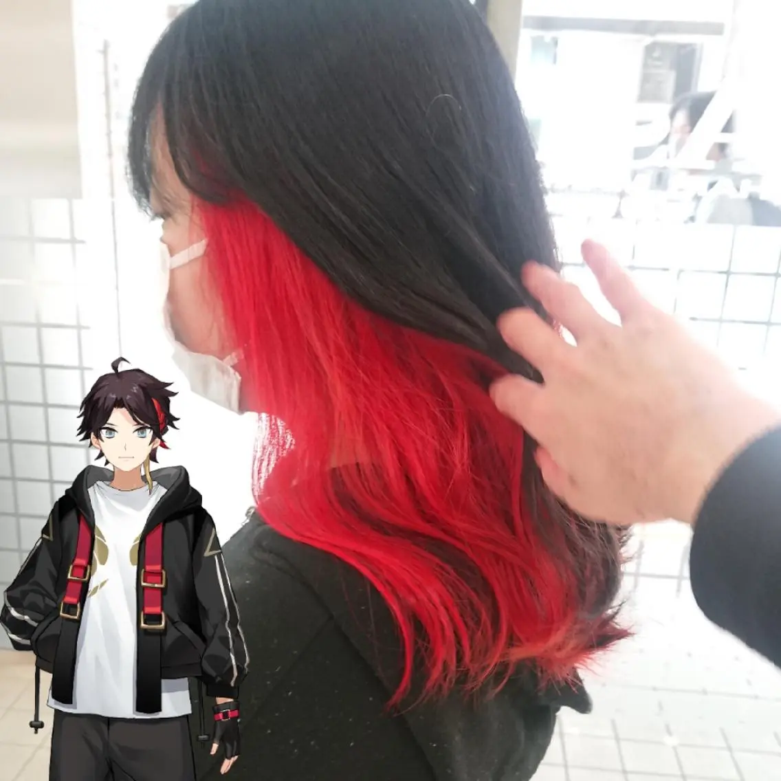 カラー ミディアム ブリーチ ケアブリーチ インナーカラー レッドカラー あらげ 🌈推しカラー🌈ᵕのヘアスタイル